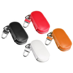 Tomato Universal Genuine Leather Car Key Case/Bag Zipper Holder Organizer with Keychain Ring 4 Colors