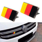 2Pcs Aluminium German Germany Flag Badge Grille Emblem Decal Universal Decoration - Auto GoShop