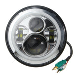 Dark Slate Gray 7inch Round Hi/Lo Beam LED Halo Ring DRL Signal Lamp Headlights For Harley/Jeep