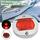 Orange Red 6 LED 12V DC Round Flush Mount Waterproof Marine Led Navigation Lights
