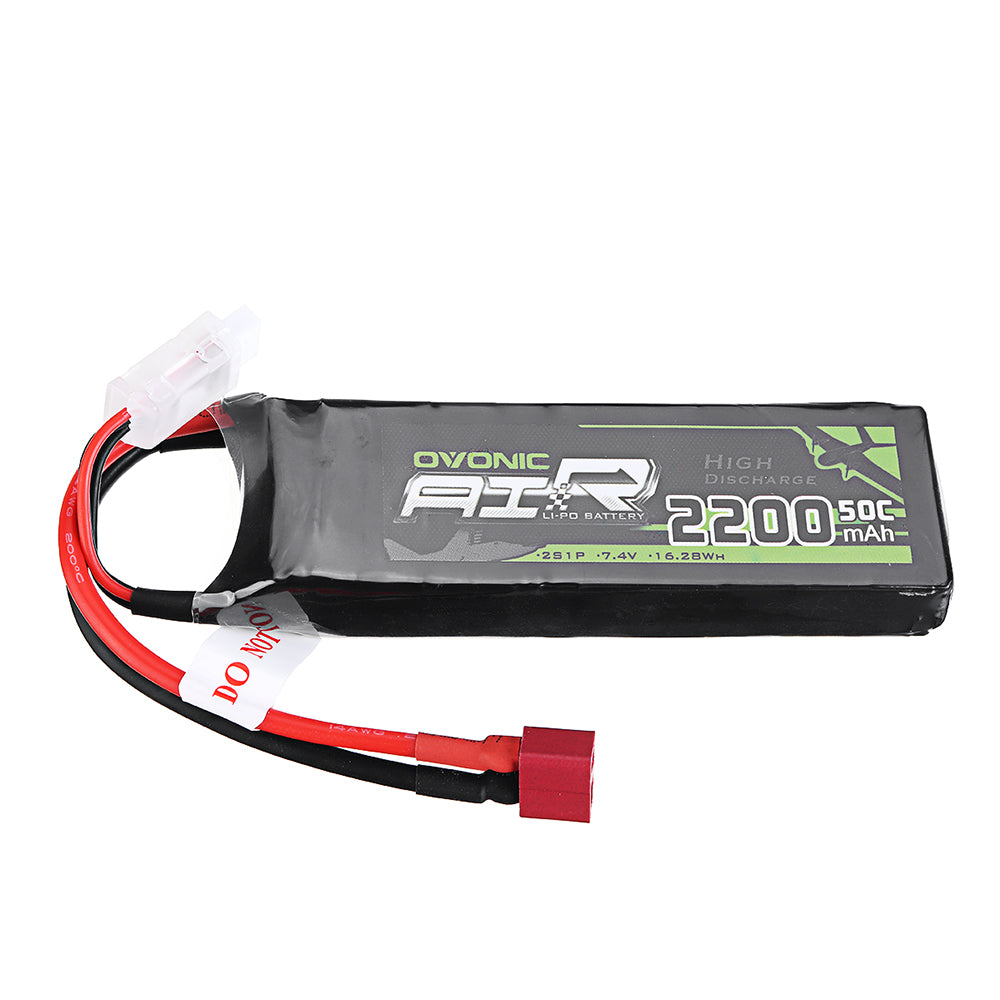 Slate Gray Ovonic 7.4V 2200mAh 50C 2S Lipo Battery XT60 Plug for RC Car
