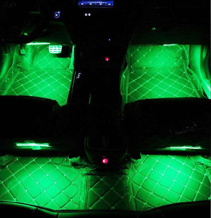 Spring Green POSSBAY Car RGB Lights LED Strip Neon Lamp Decorative Atmosphere Lights Wireless Remote/Music/Voice Control Car Interior Light