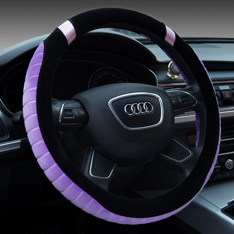 Steering wheel short plush car handle - Auto GoShop