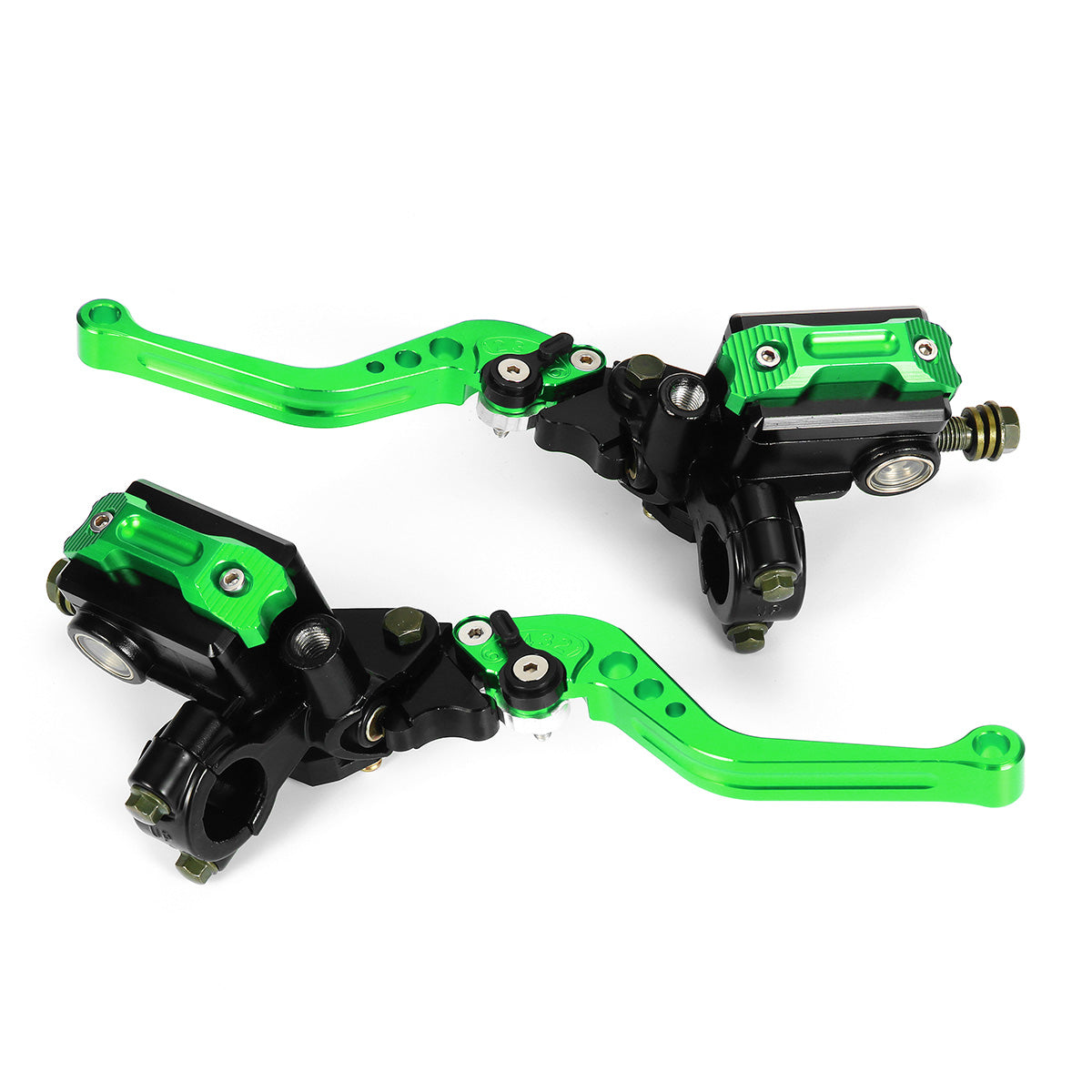 Lime Green Universal Motorcycle Hydraulic 7/8'' CNC Brake Clutch Master Cylinder Reservoir Lever Set