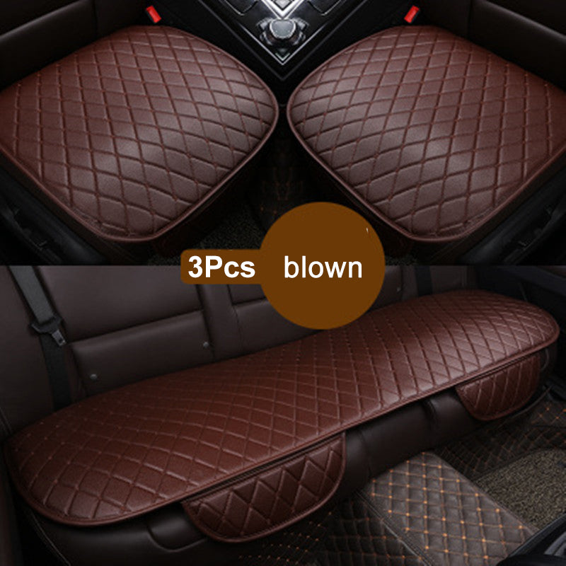Car Seat Protector Car Full Set Cover Front + Rear PU Leather Cushion Pad Mat - Auto GoShop