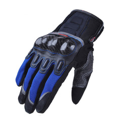 Dark Slate Blue Motorcycle Full Finger Gloves Touch Screen Carbon Fiber For Dirt Bike Racing Cycling MAD-03