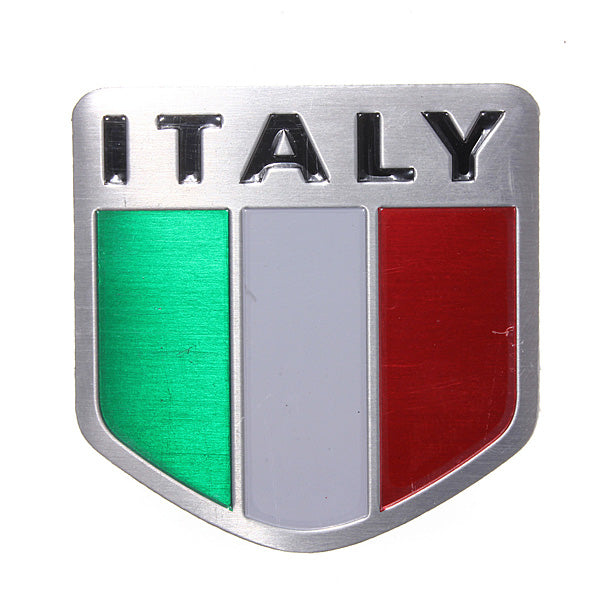 Medium Spring Green Italy Flag Alloy Metal Auto Racing Sports Emblem Badge Decal Sticker