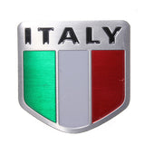 Medium Spring Green Italy Flag Alloy Metal Auto Racing Sports Emblem Badge Decal Sticker