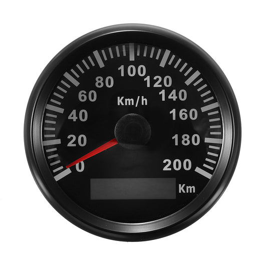Black 85mm 200 KM/H Stainless GPS Speedometer Waterproof Digital Gauges Car Motorcucle