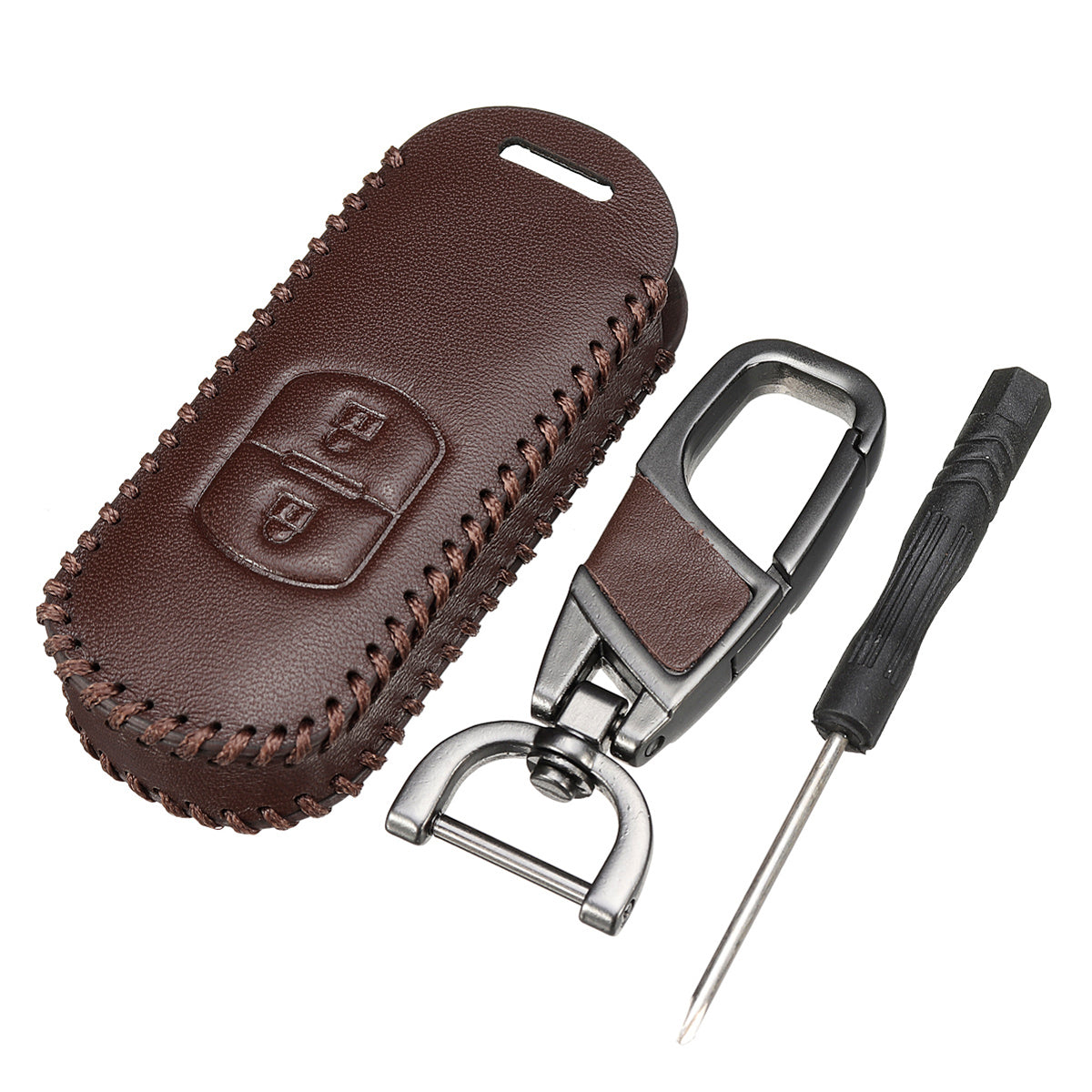 Polyurethane Remote Car Key Case Protector Cover with Keychain For Mazda 2 3 6 Axela Atenza CX-5 CX5 CX-7 CX-9 - Auto GoShop