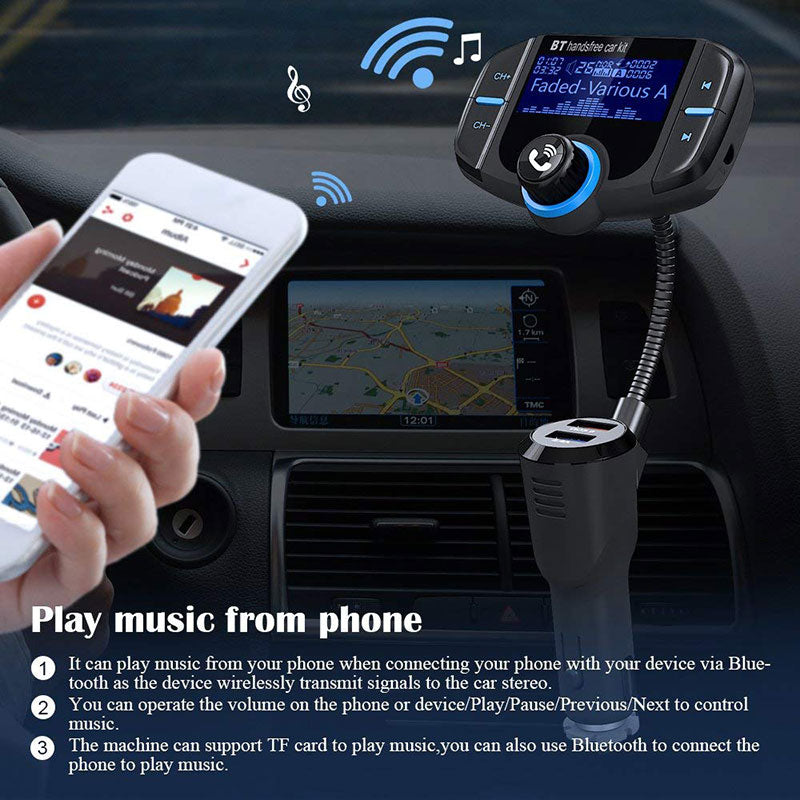 Black Car Bluetooth transmitter fast charge (Black)