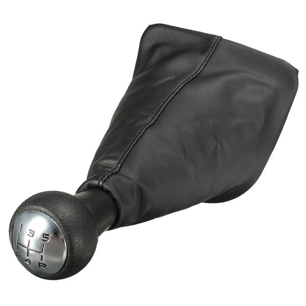 Dark Slate Gray 5 Speed Gear Shift Gaiter Knob For PEUGEOT 207 307 406 Black Chrome Leather