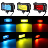 Yellow 5Inch 48W 24 LED Work Light Bar Flood Beam Lamp for Car SUV Boat Driving Offroad ATV