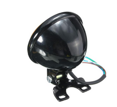 Black 5" Round Bottom Mount Headlight - Black/Amber Lens