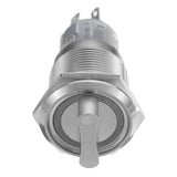 Dark Gray 19mm 2 Position 12V Waterproof Stainless Steel Latching Metal Selector Switch
