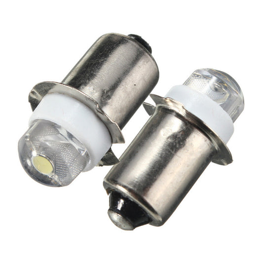 Beige 2PCS P13.5S LED Flashlight Replacement Bulb 0.5W 100LM Torch Work Light Lamp DC 6V Pure White