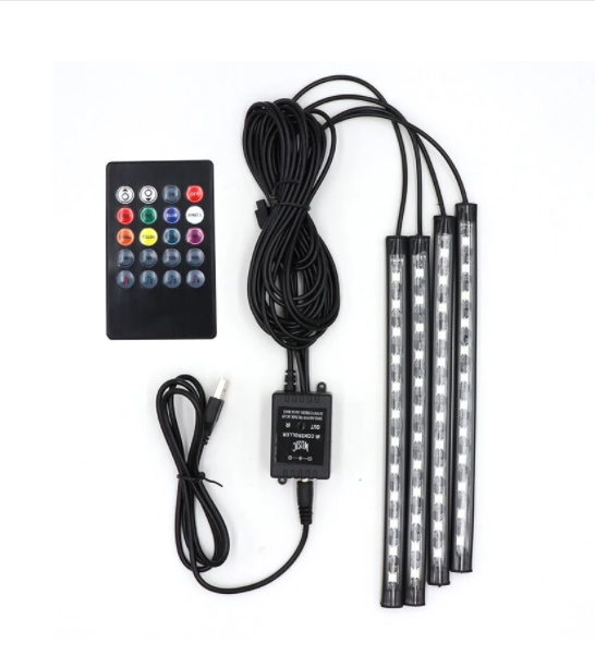 Black Automotive atmosphere One to four lights Remote 4x9 LED atmosphere lamp Indoor foot lamp