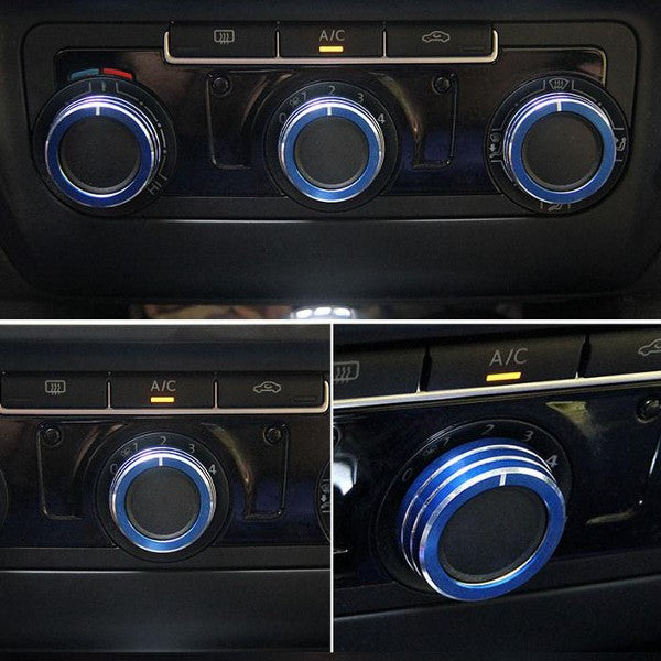 Lavender 3pcs/Set Cars Alu Decorative Knob Ring Air Conditioning Knob Ring for New Sagitar 2012-2014 Golf 6