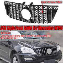Firebrick Chrome Silver GTR Style Front Grill Grille For Mercedes-Benz ML Class W164 ML320 ML350 ML550 2009-2011