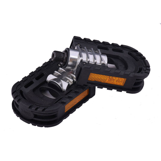 Black Pair Aluminum Alloy Bicycle Foldable Pedals 9/16" 14mm For Road Mountain Bike