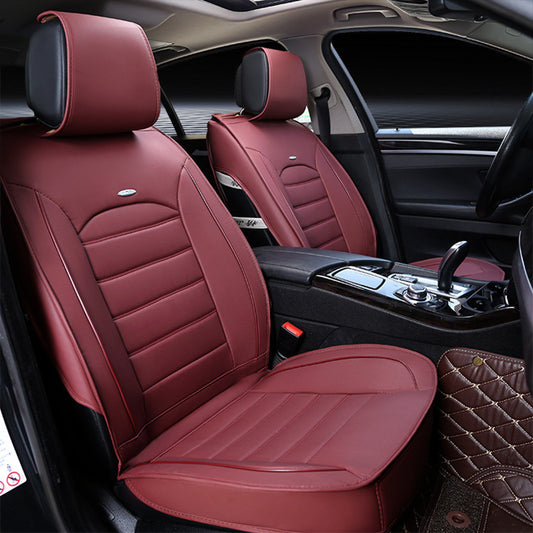 1 Pcs Soft Wear-Resistant PU Leather Universal Car Front Seat Cover Cushion NEW - Auto GoShop
