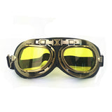 Light Goldenrod Retro Vintage Motorcycle Helmet Eyewear Goggles Riding Glasses