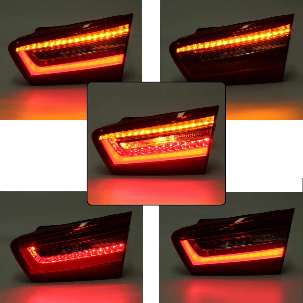 Tomato Car LED Rear Inner Tail Light Brake Lamp with Bulb Wiring Harness for Audi A6 C7 2010-2016 Saloon 4GD945093 4GD945094