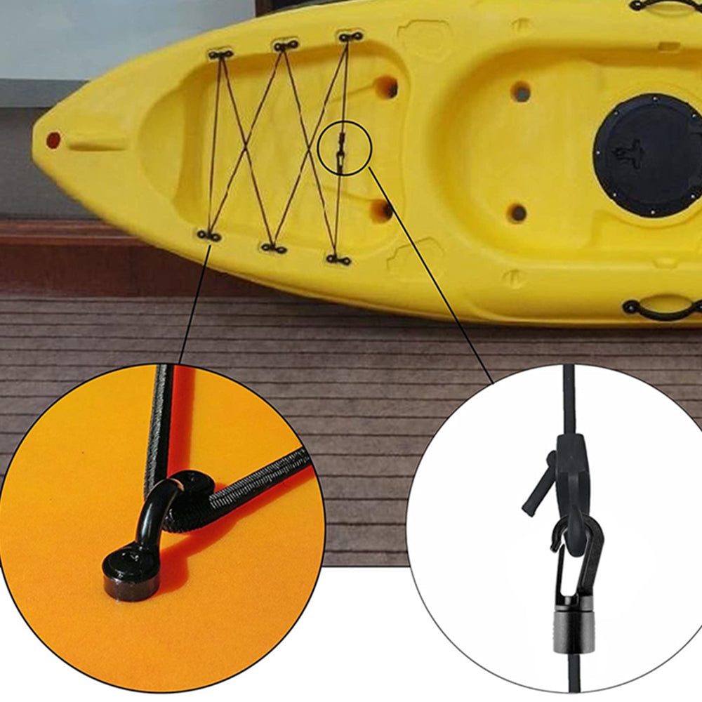 Goldenrod BSET MATEL Marine Products Expanded Deck Rigging Kit Accessory Elastic Rope Bungee Nylon C and Buckle For Kayaks Canoes Boat Accessories