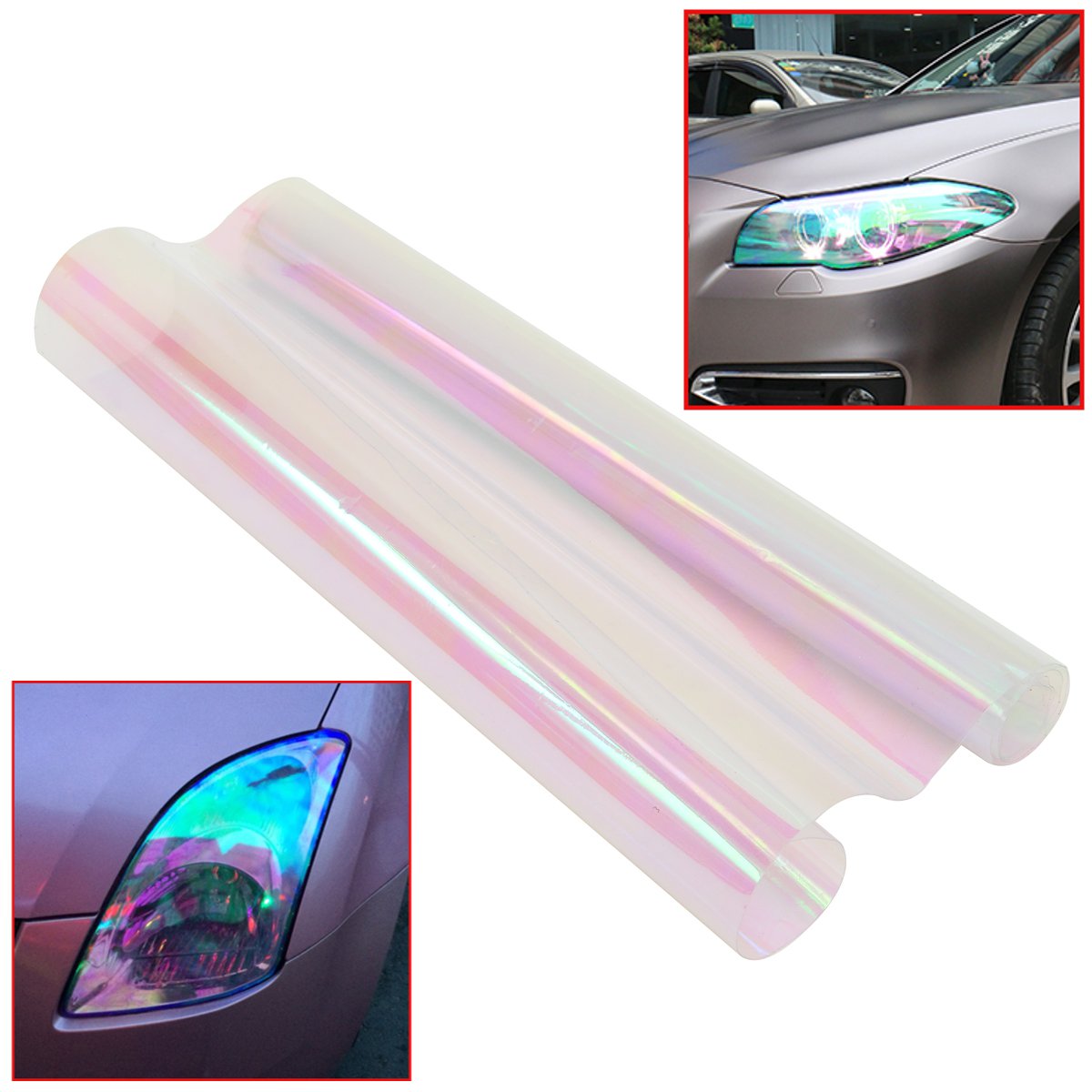 Thistle 30x65cm Headlight Fog Tail Car Lamp Film Wrap Sticker Chameleon Color Tint Vinyl