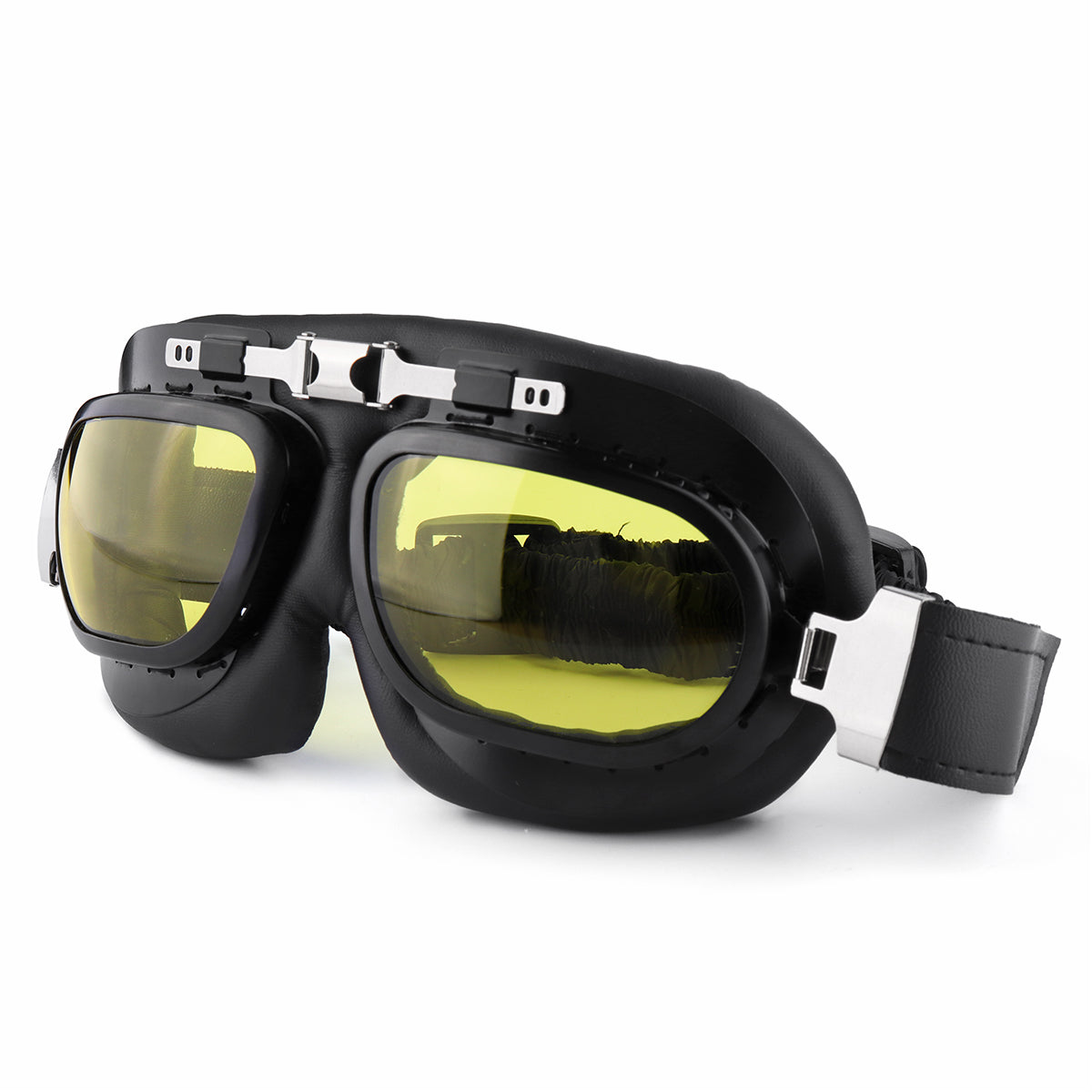 Khaki Motorcycle Goggles Glasses Vintage Classic Goggles Retro Pilot Cruiser Steampunk UV Protecti