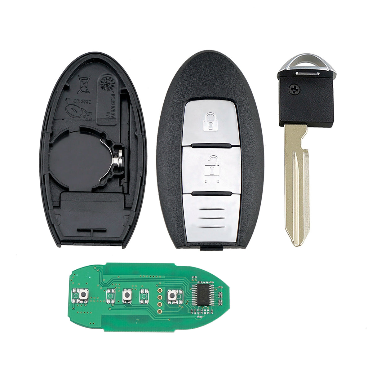 Dark Slate Gray 2 Button Remote Smart Key Fob Case For NISSAN Qashqai X-Trail 433MHZ 46-Chip