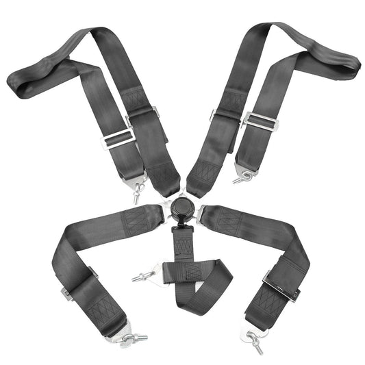 5 Point Cam Lock Racing Car Seat Belt Race Safety Adjustable Strap Nylon Harness - Auto GoShop