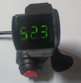 Black 36V/48V/60V/72V Thumb Throttle w/ LCD Digital Battery Voltage Display For Ebike Scooter