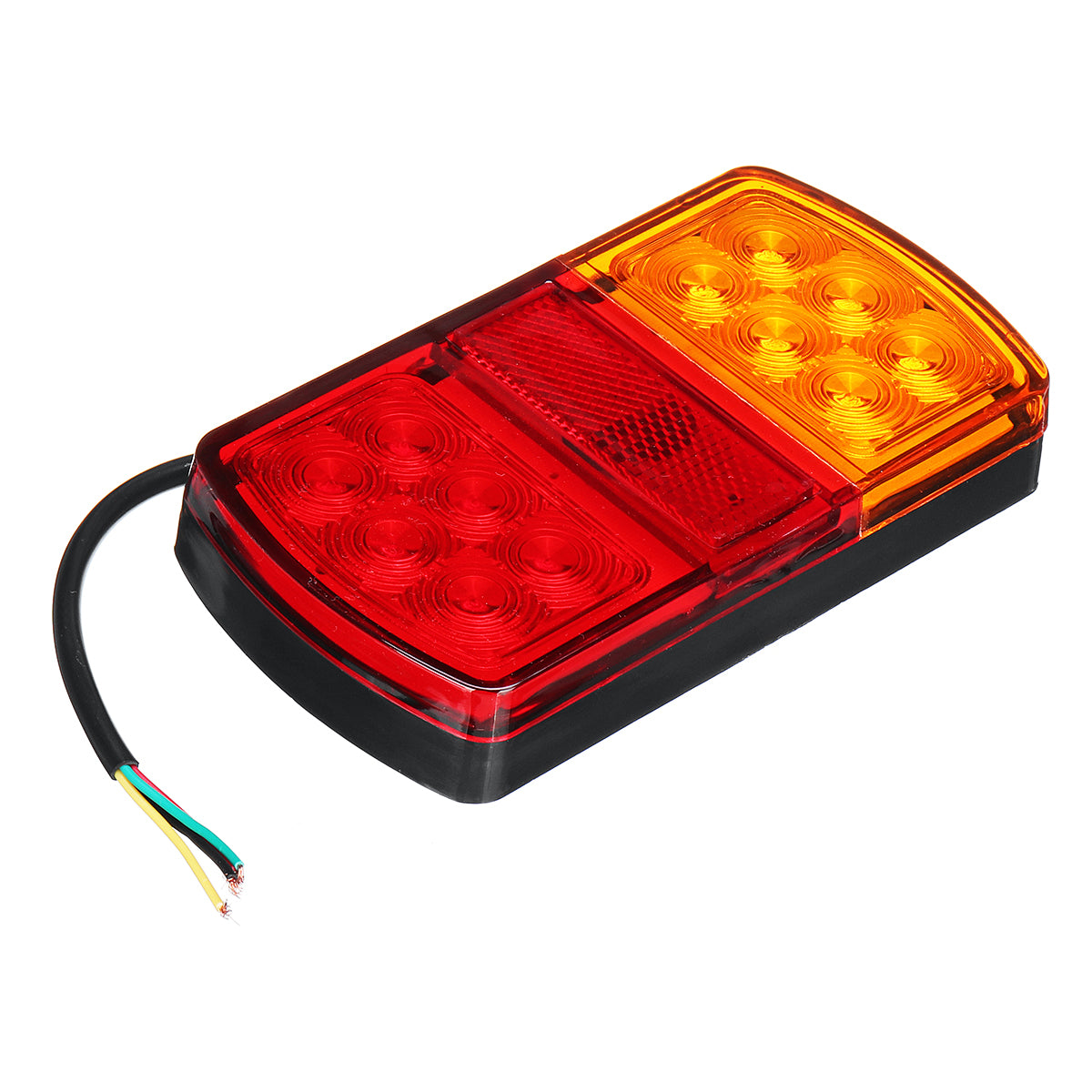 Red 3PCS 6000K LED Car Tail Light Number Plate Light Waterproof Lamp for Truck Trailer Boat