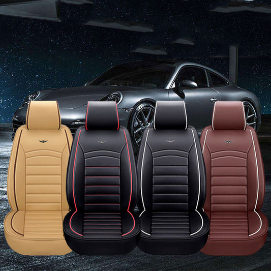 Luxury PU Leather Full Surround Car Seat Cover Cushion Pet Pad Mat Protector SUV - Auto GoShop