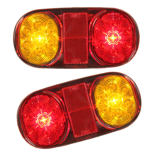 Brown LED Rear Tail Lights Turn Signal Lamps Waterproof 12V 2PCS for Boat Trailer UTE Camper Truck