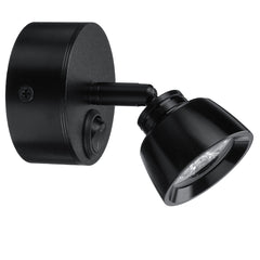Black 12V-24V 3W LED Spot Reading Lights Bedside Laptop Lamp For Caravan/RV Boat Adjustable