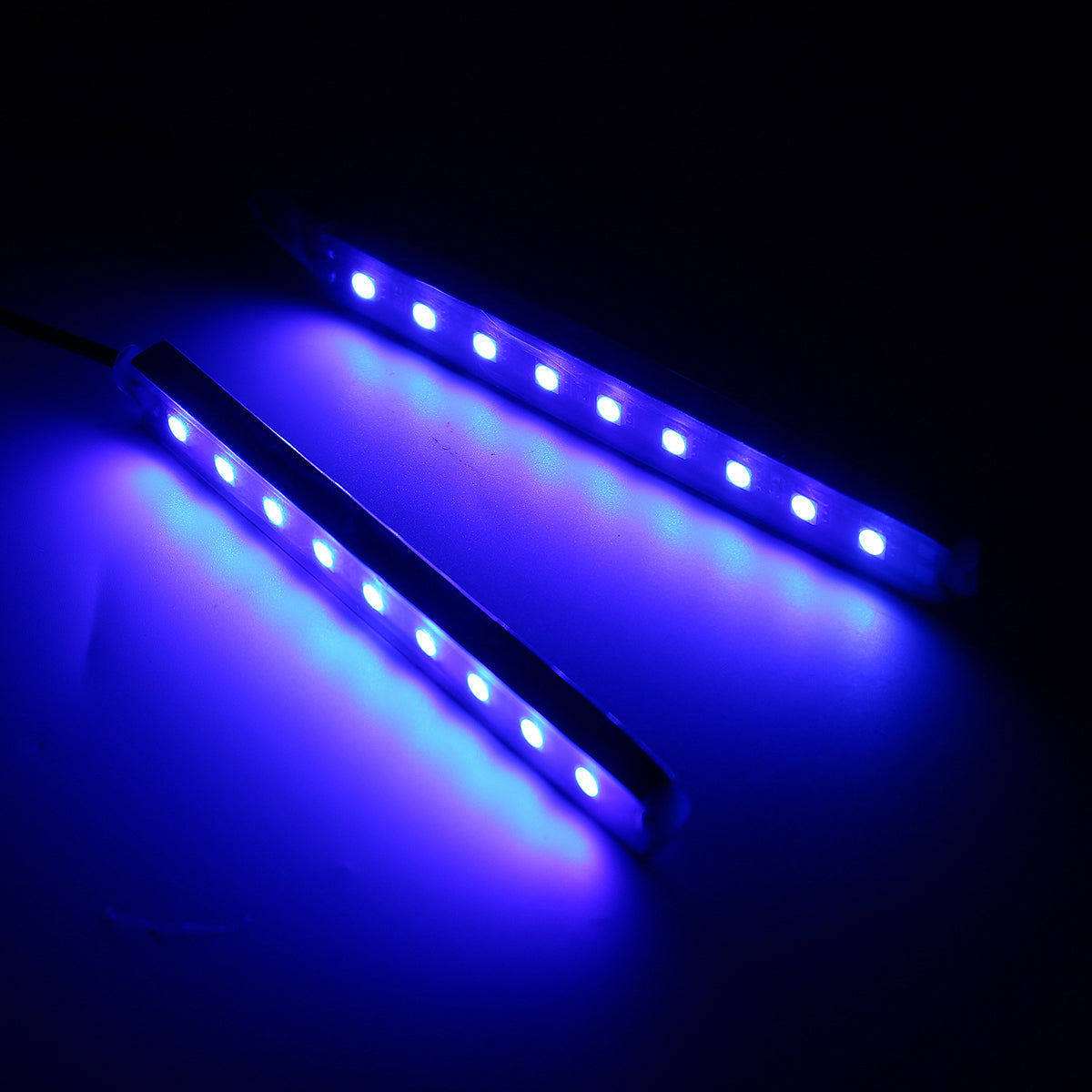Blue Car Interior 5050SMD 9LED Decorative Light Atmosphere Lamp Bar One For Two 180 Degrees Wide-angle Lighting DC 12V