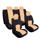 Light Goldenrod Universal Full Set Car Seat Covers Front Rear Fit For Sedan Truck SUV 5 Heads