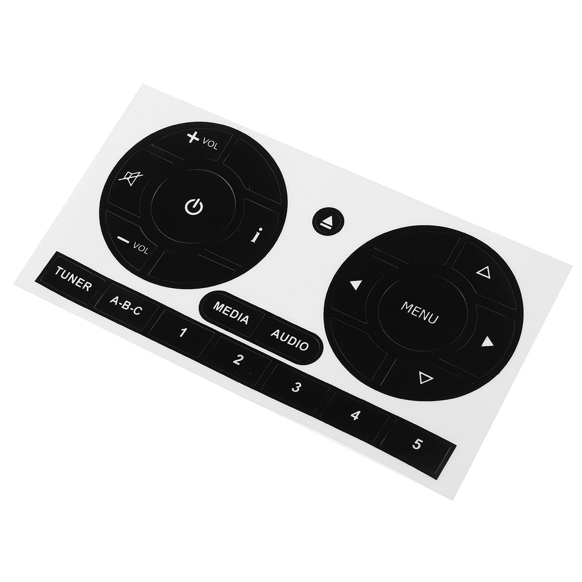 Black Car Radio Stereo Button Decals Worn Peeling Repair Stickers For Fiat 500