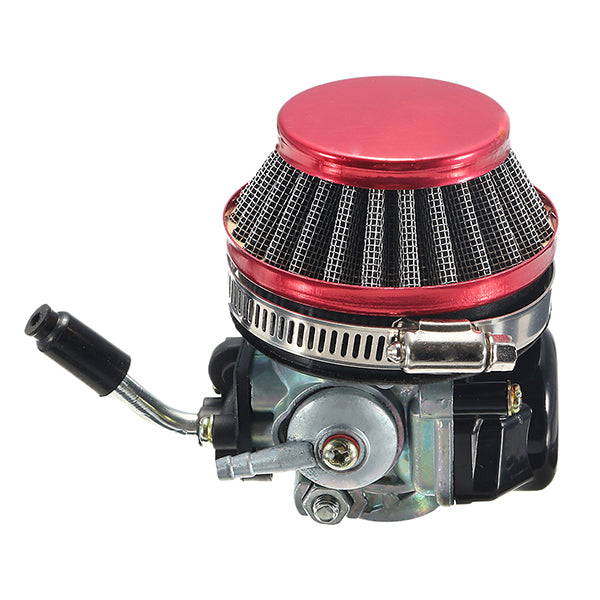 Brown Carb Carburetor with Air Filter Red For 49cc 50cc 60cc 66cc 80cc 2-Stroke Motorized Bike