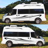 White Smoke Stripes Decal Vehicle Camper Caravan Motorhome Stickers For Mercedes Sprinter