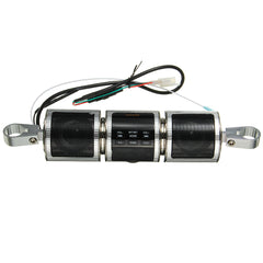 Dark Slate Gray Motorcycle Handlebar Stereo Mp3 Speakers Waterproof Player with bluetooth Function Silver