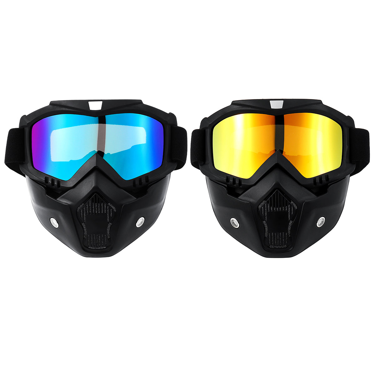Khaki Detachable Motorcycle Face Mask Shield Goggles Off Road Motocross MX ATV Dirt Bike Glasses Eyewear