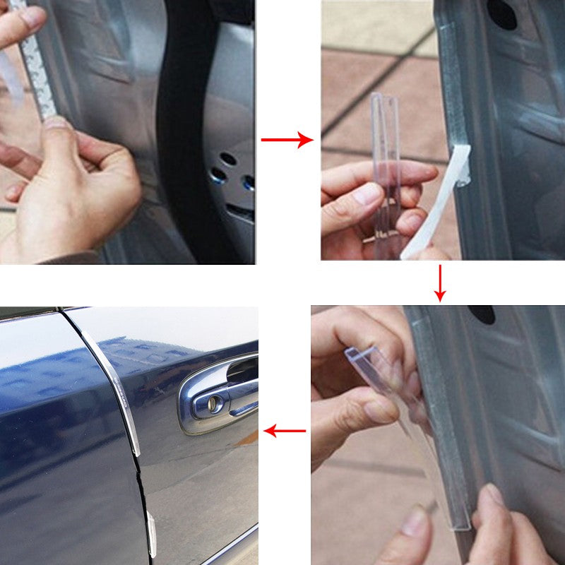 Snow Auto Car Door Guard Edge Corner Bumper 8Pcs/Set Guards Buffer Trim Molding Protection Strip Scratch Protector Car Door Crash Bar