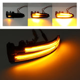 Yellow LED Side Mirror Sequential Dynamic Turn Signal Lights For Mercedes A B C E S CLS CLA GLA GLK Class (Black)