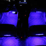 Blue Violet POSSBAY Car RGB Lights LED Strip Neon Lamp Decorative Atmosphere Lights Wireless Remote/Music/Voice Control Car Interior Light