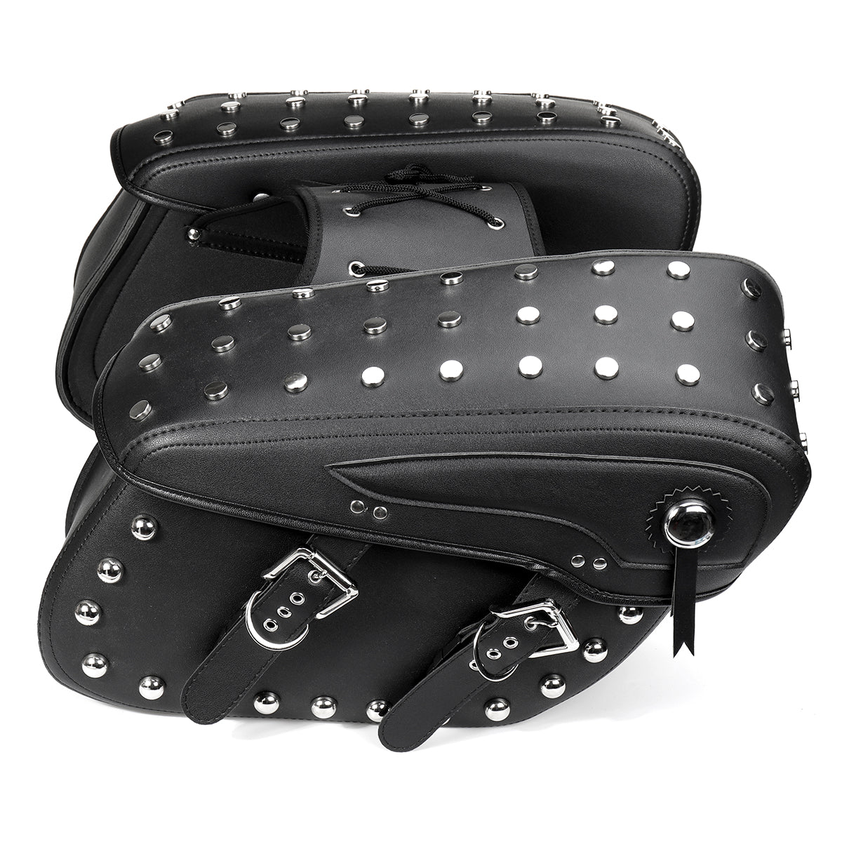 Dim Gray 2X Motorcycle PU Leather Saddlebags Side Bag Waterproof For Davison