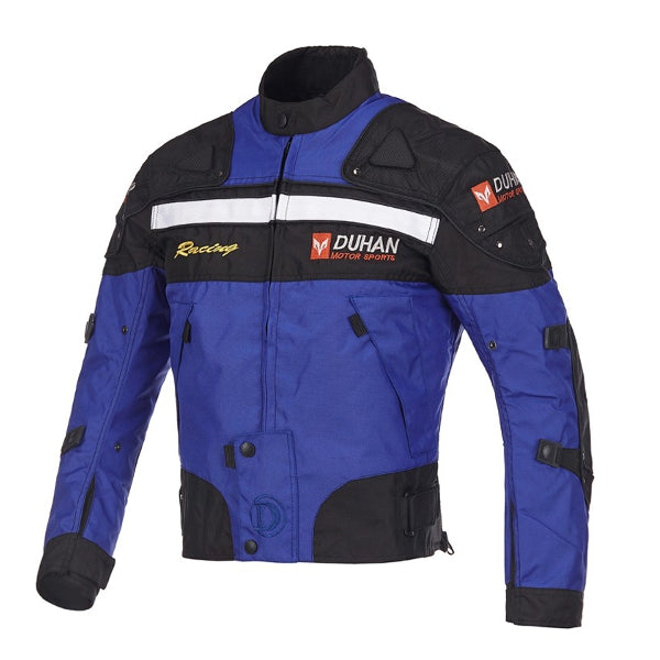Dark Slate Blue DUHAN Motocross Motorcycle Racing Windproof Jacket with Protector Gears D-020 (Black M)