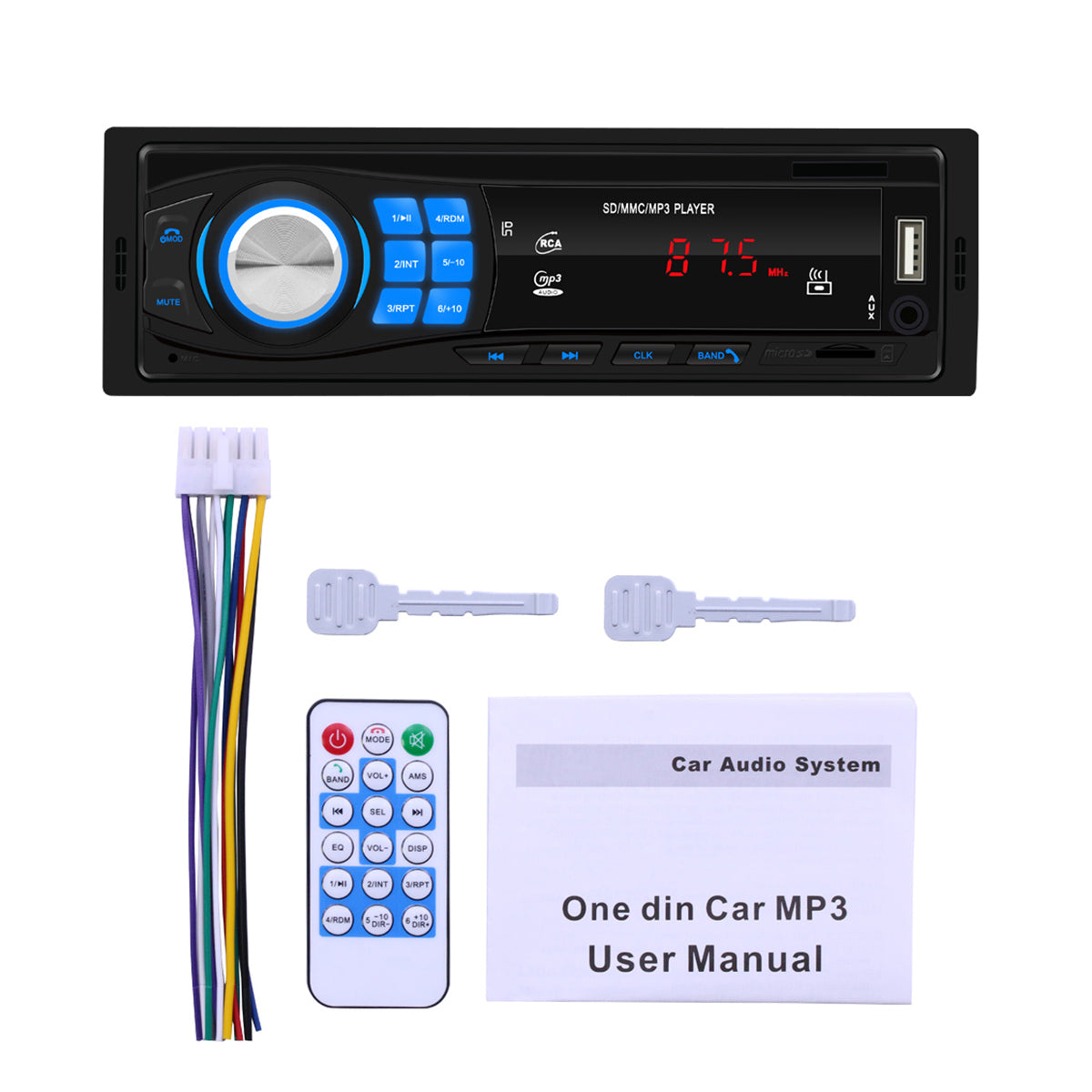 Lavender 8013 Car Radio Stereo Audio Receiver Auto MP3 Player bluetooth Hands-free AUX FM SD TF USB 12V